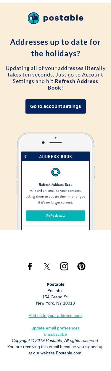 🚩 Are your addresses up to date?