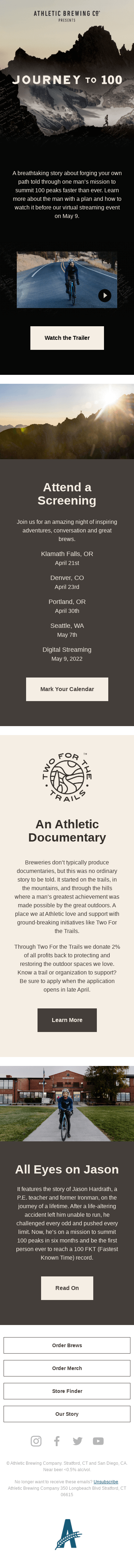 Athletic Brewing Co. Presents | Journey to 100:  An Epic Adventure