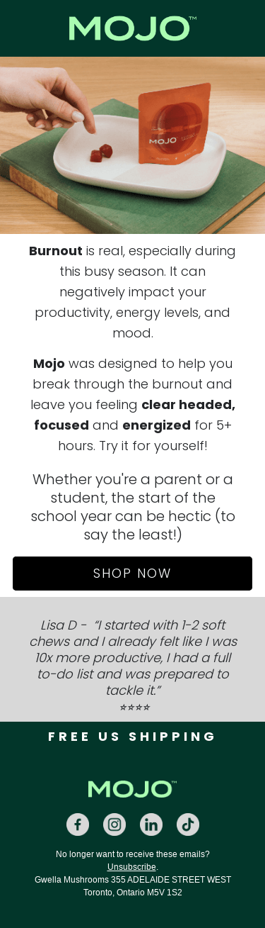 Back-to-school burnout is no match for Mojo!