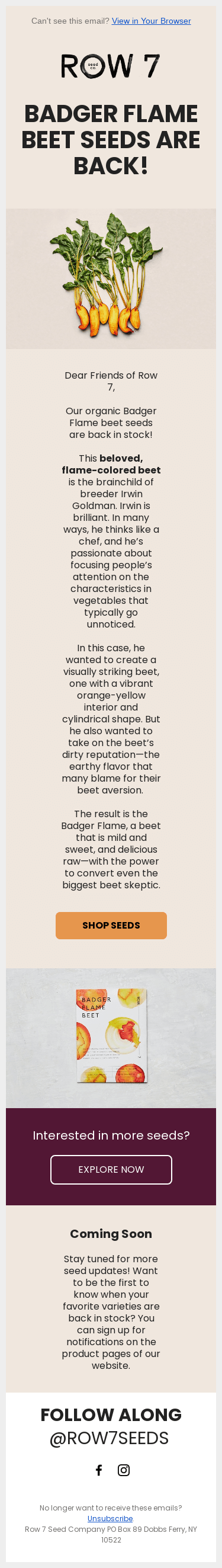 Badger Flame Beet Seeds Are Back In Stock!