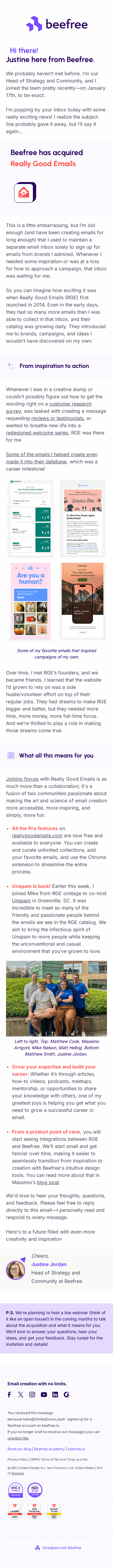 Beefree acquired Really Good Emails! Here’s why I’m excited…