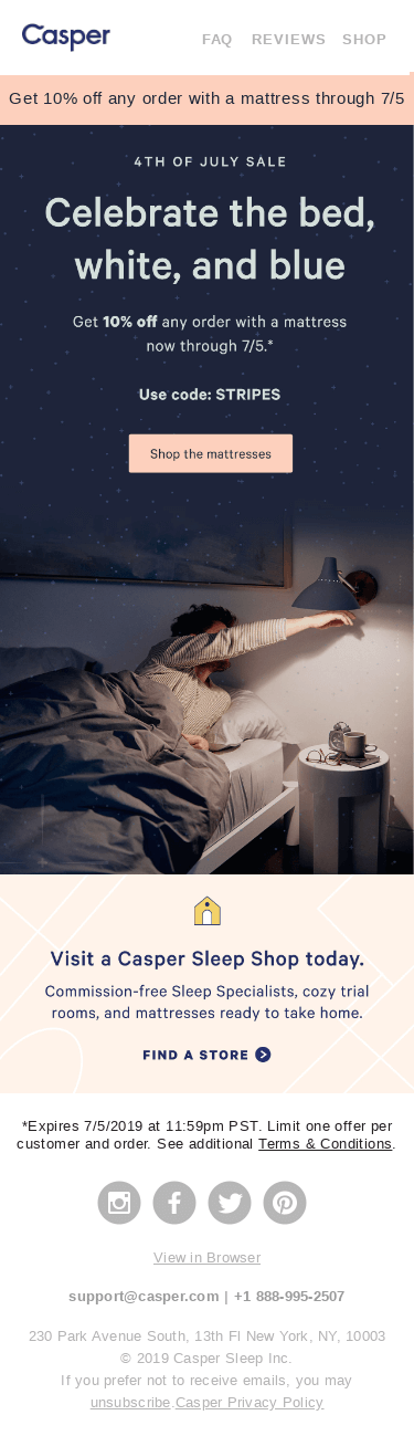 Best place to catch the fireworks? In bed.