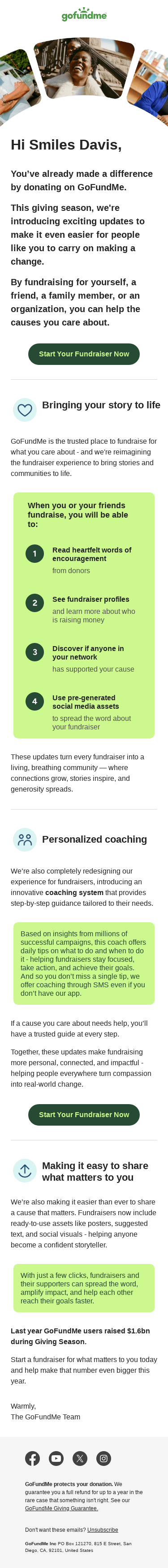 Big Hearts. Bigger Help. See What’s New on GoFundMe 💚