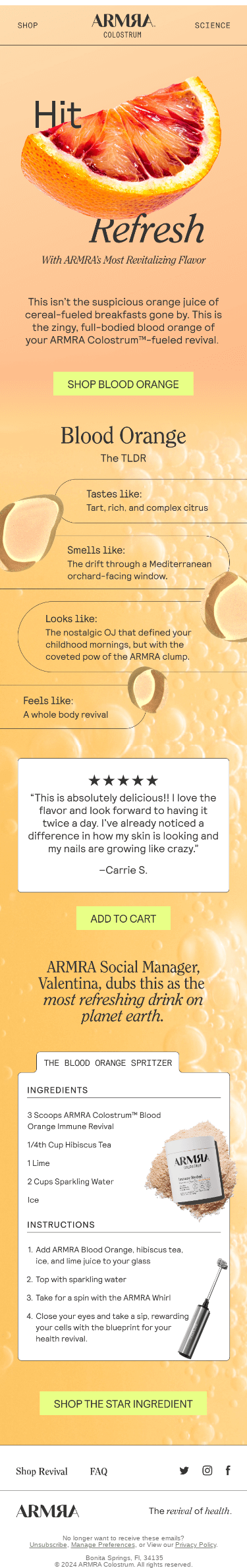 Blood Orange Spritzer, The ARMRA Way