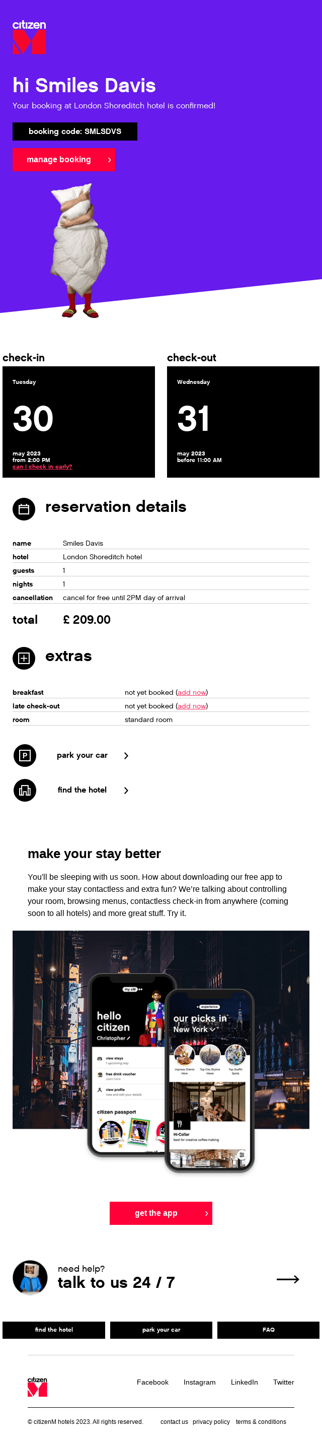 Booking code RGE656 in London