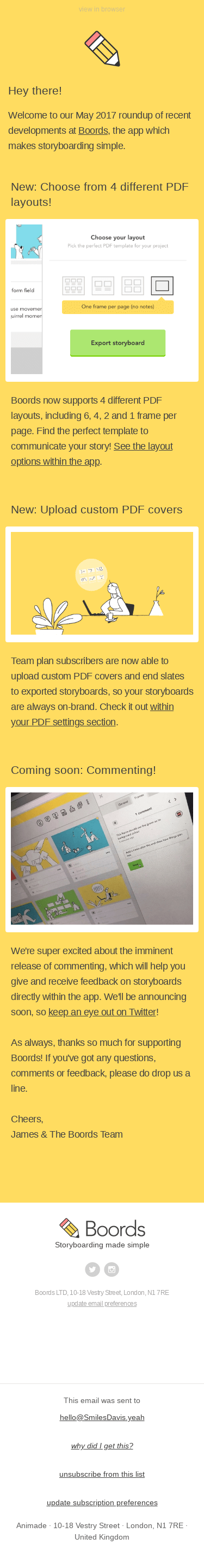 Boords updates for May 2017