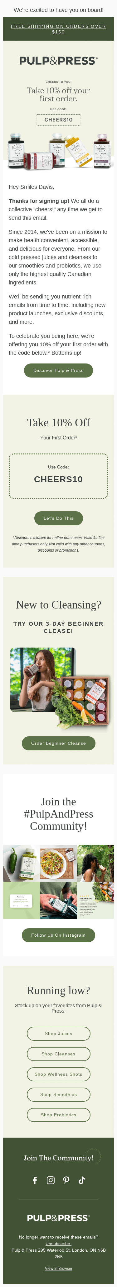 Bottoms up! Here's your 10% off code 👉