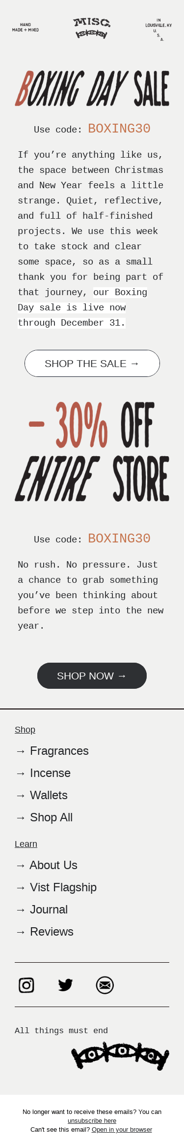 Boxing Day — Let's end the year on a high note!