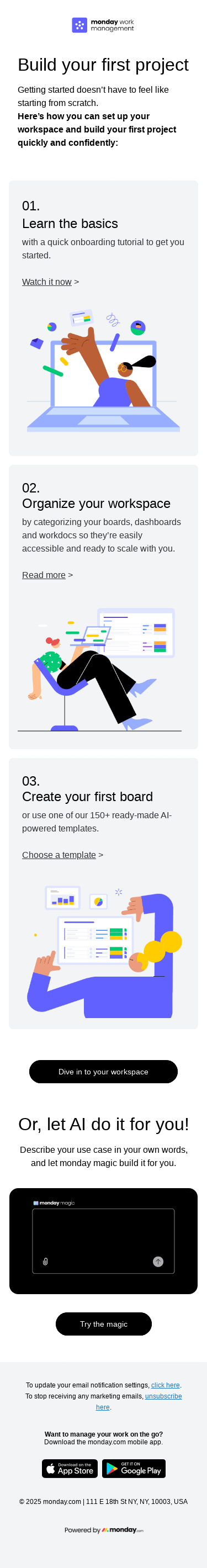 Build your first project in 3 steps