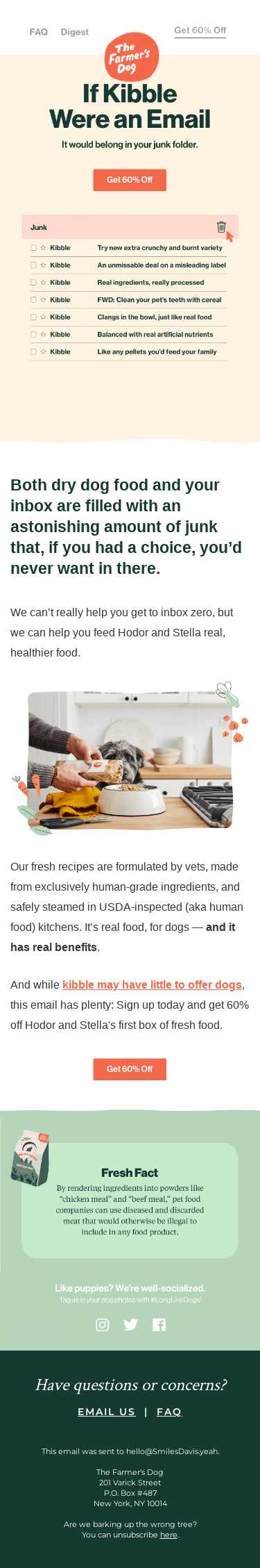 Caution: This email is full of junk.