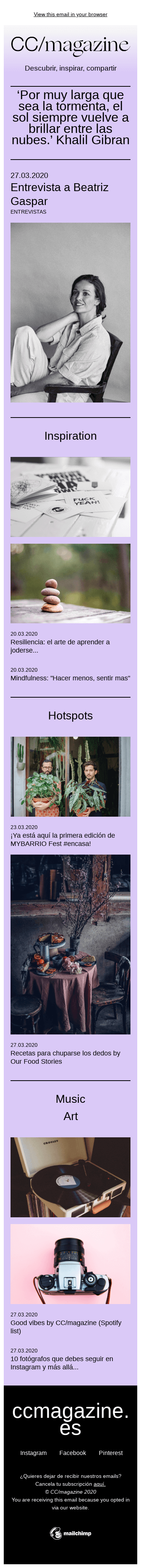 CC/magazine Newsletter Issue 15 #yomequedoencasa