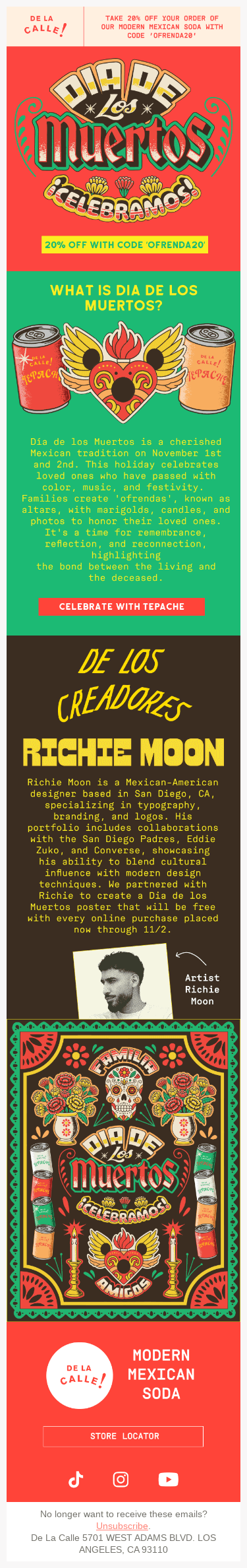 ¡Celebra el Día de los Muertos con De La Calle!