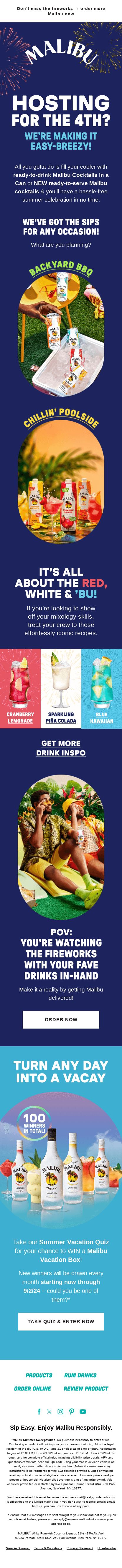 Celebrate the 4th with Red, White & ‘Bu sips! 🎆🍹