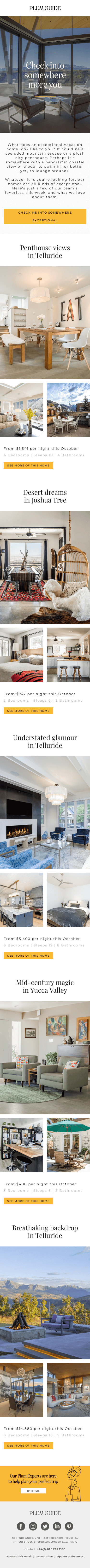 Check into somewhere exceptional