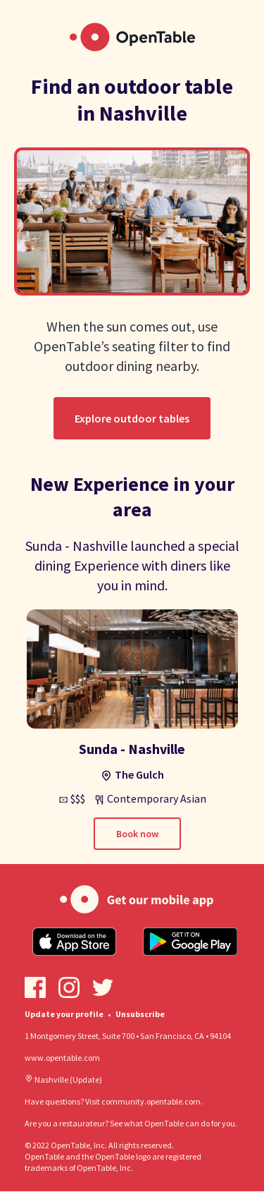 Check out outdoor dining options near you