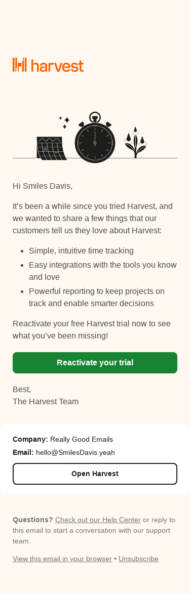 Check out what’s new in Harvest