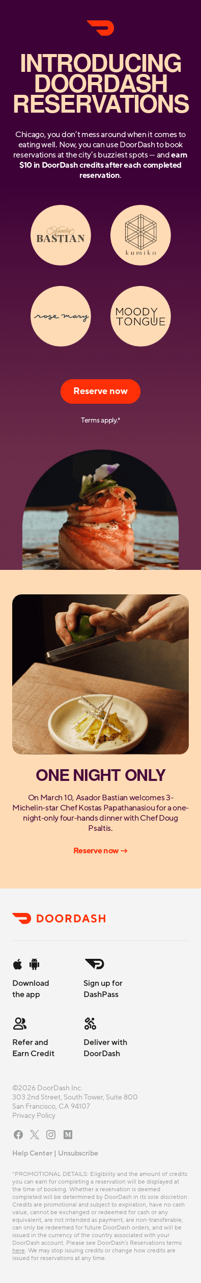 Chicago, guess who has reservations now?