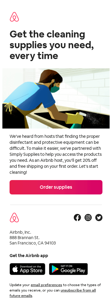 Cleaning supplies, just for hosts