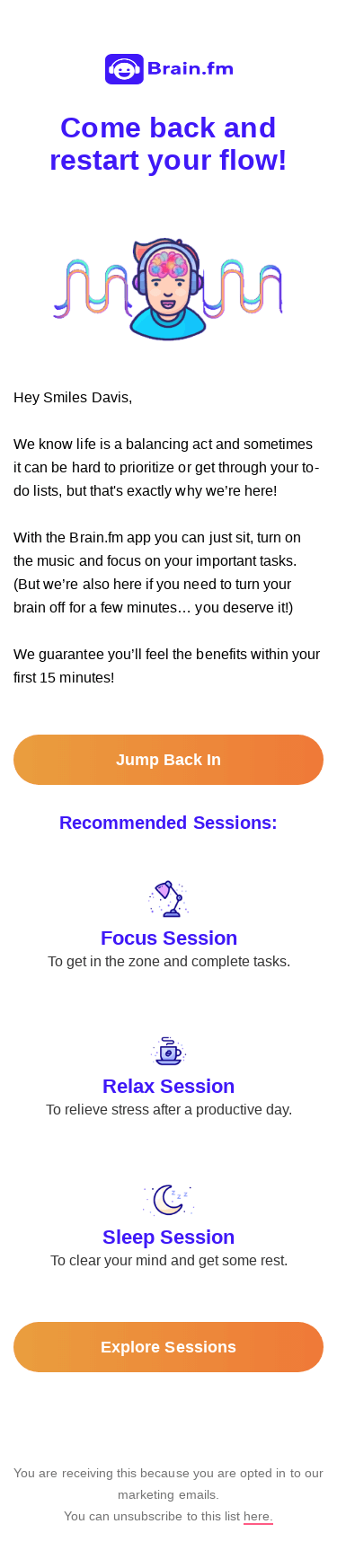 Come back and restart your flow!