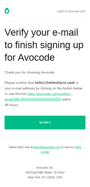 Confirm your email address