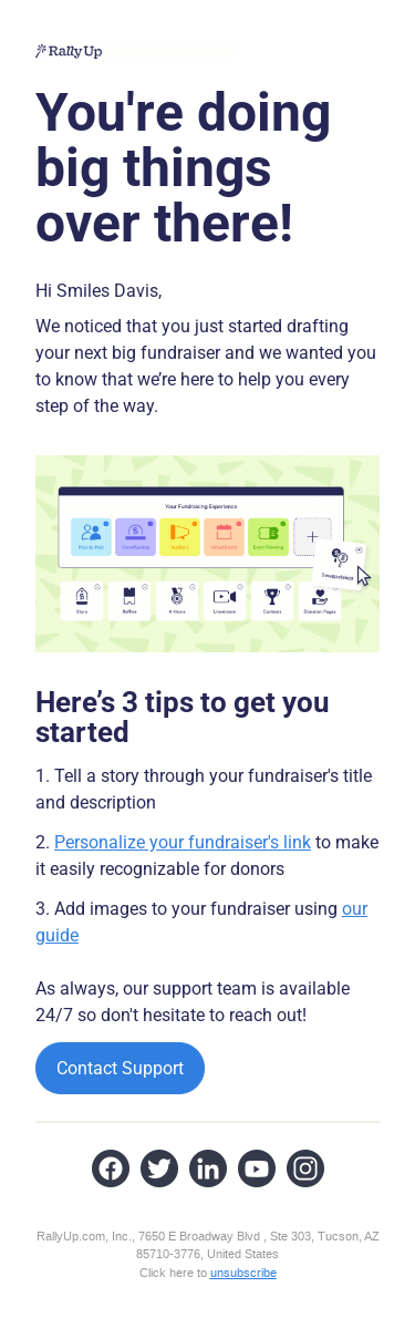 Congrats on starting to draft your fundraiser