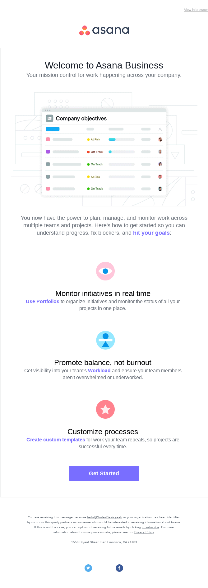 Congrats, you're on Asana Business!