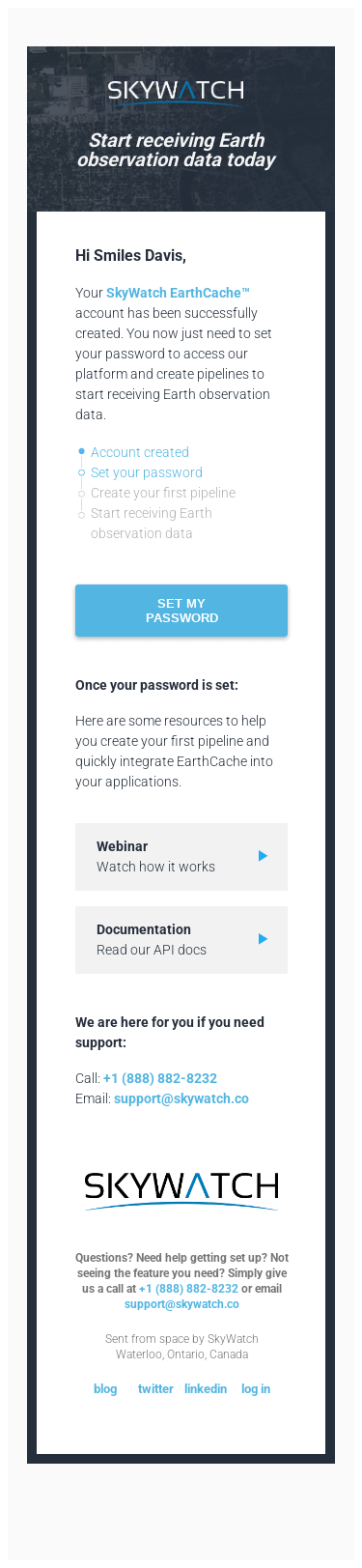 Congratulations! Your account has been created.