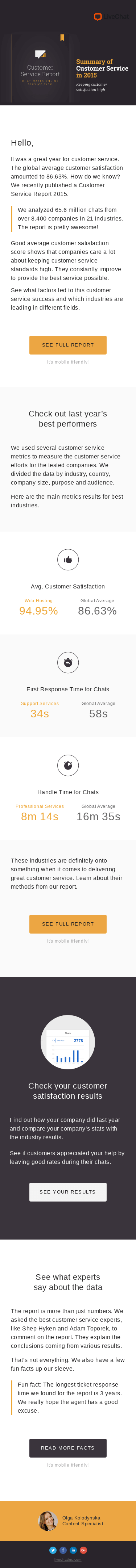 Customer Service Report 2015