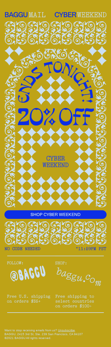 Cyber Weekend Ends Tonight!