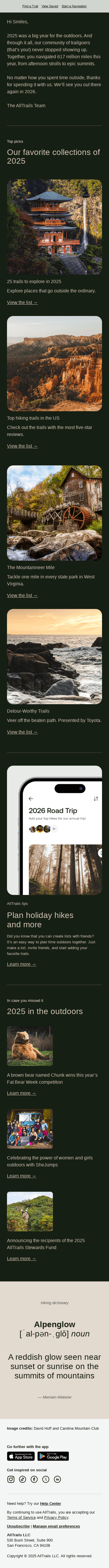 December Trail Notes