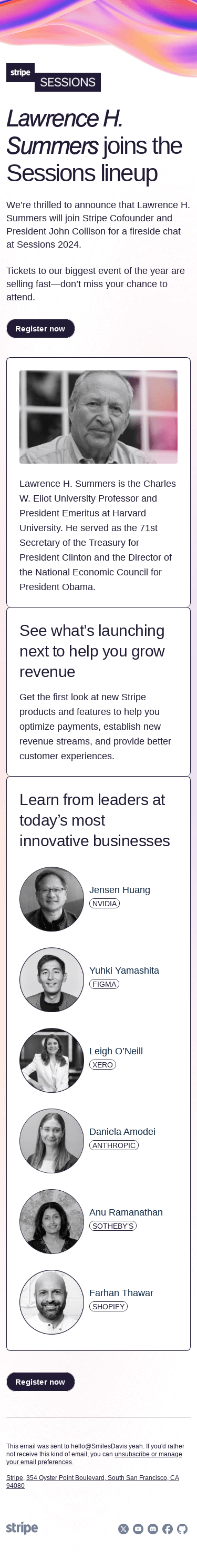 Don’t miss economist Lawrence H. Summers at Stripe Sessions