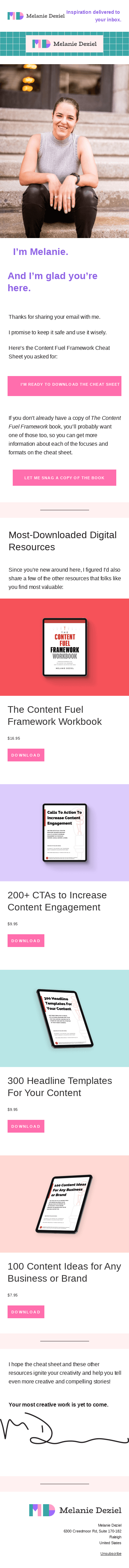 Download Your Content Fuel Framework Cheat Sheet