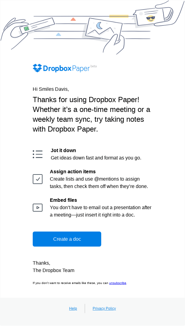 Dropbox Paper makes meeting notes easy