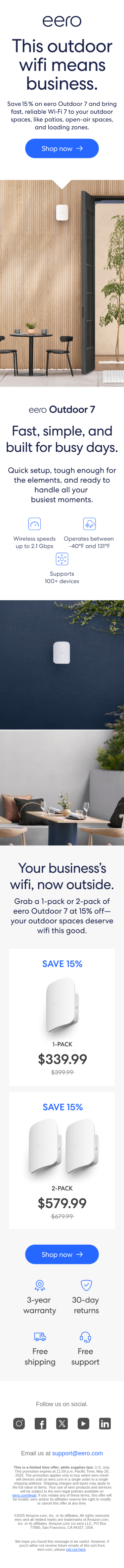 eero outdoor wifi means business