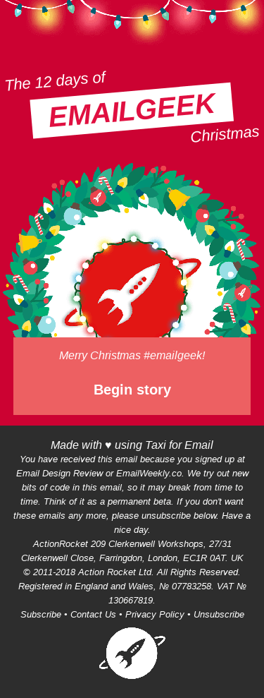 EmailWeekly #207: 12 Days of Email Geek Christmas…