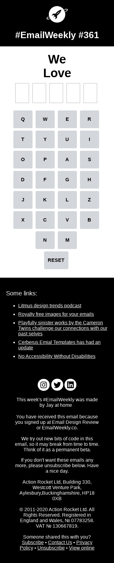 #Emailweekly 361: Wordle in Email??