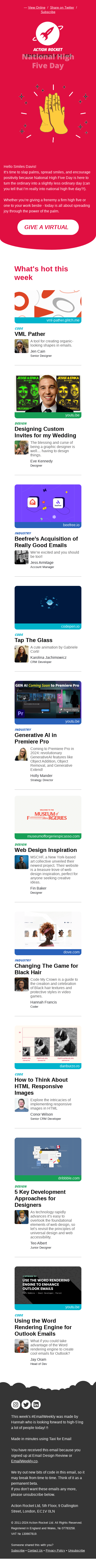 EmailWeekly #468: High Five for Email!!