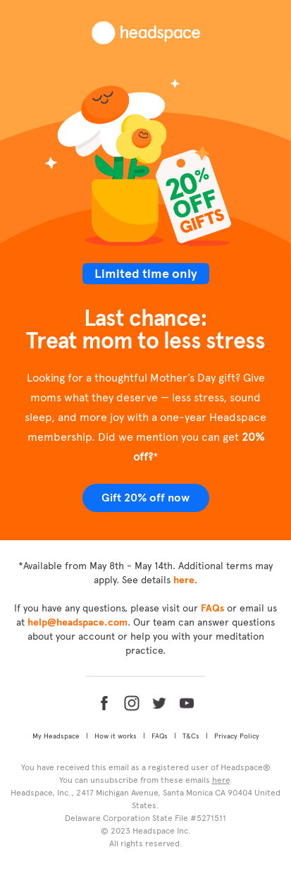 Ends soon: Gift Headspace for 20% off