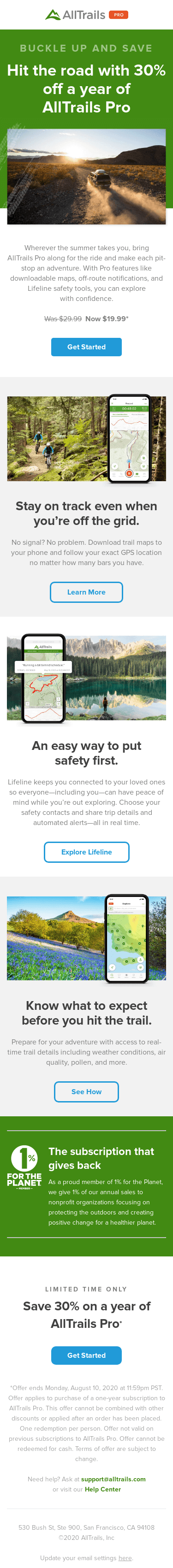 ENDS TODAY: 30% off AllTrails Pro!