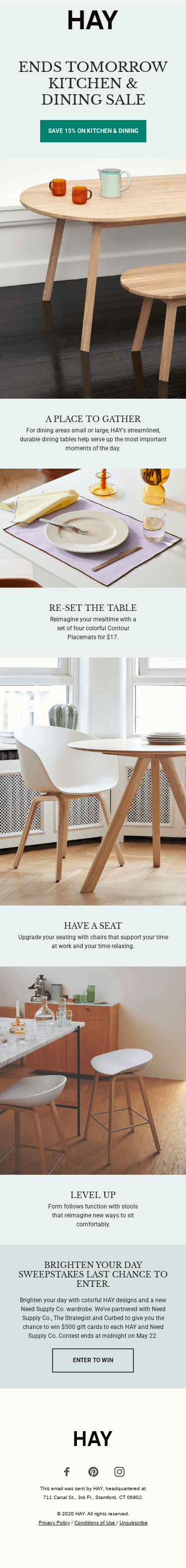 Ends tomorrow: Kitchen & Dining Sale