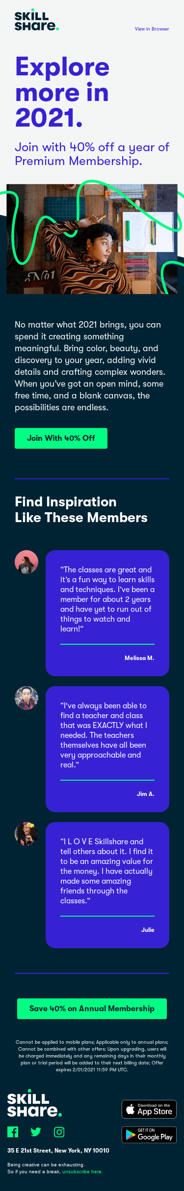 Enjoy 40% Off Creative Exploration