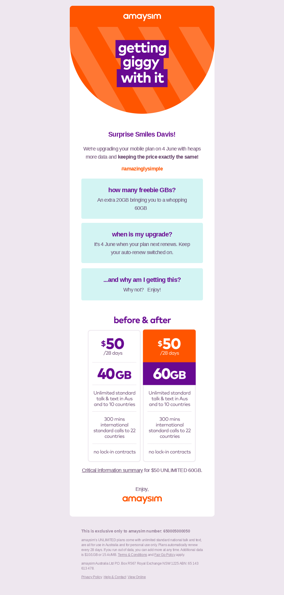 Enjoy this free plan upgrade