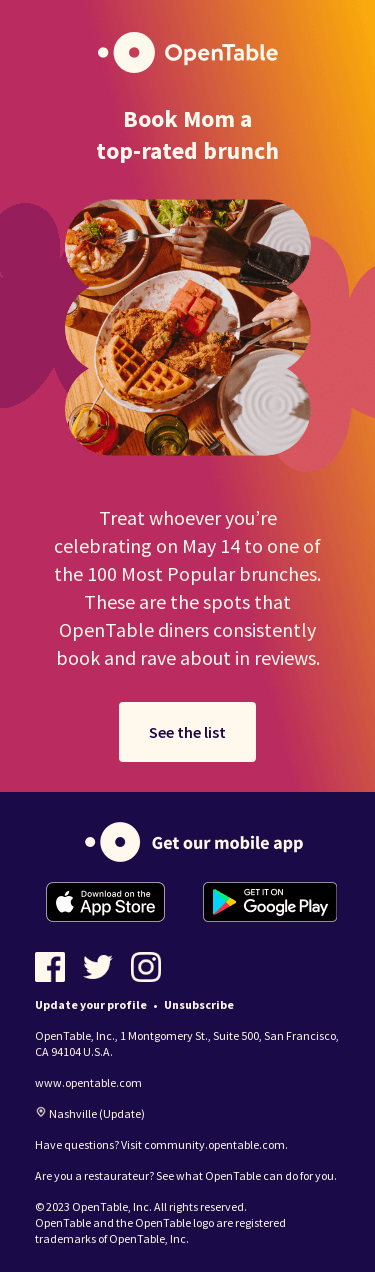 Explore the 100 Most Popular Brunch spots