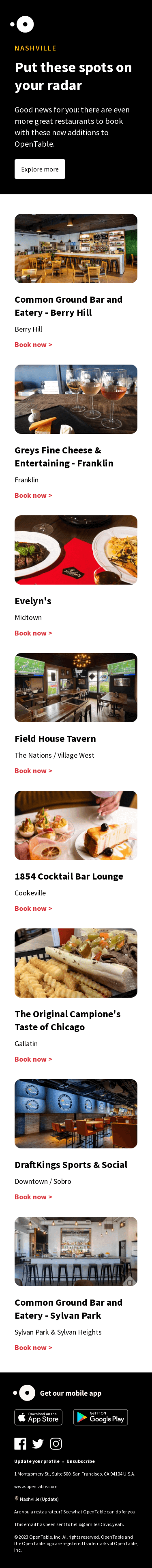 Explore the newest OpenTable restaurants in Nashville