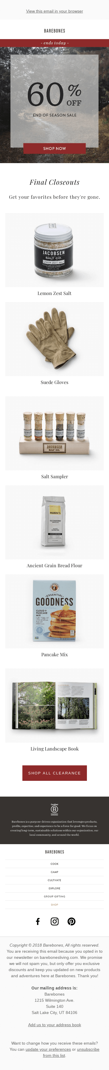 Fall Clearance – Last Chance