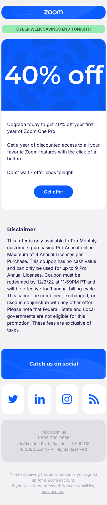 FINAL HOURS: Save 40% off Zoom