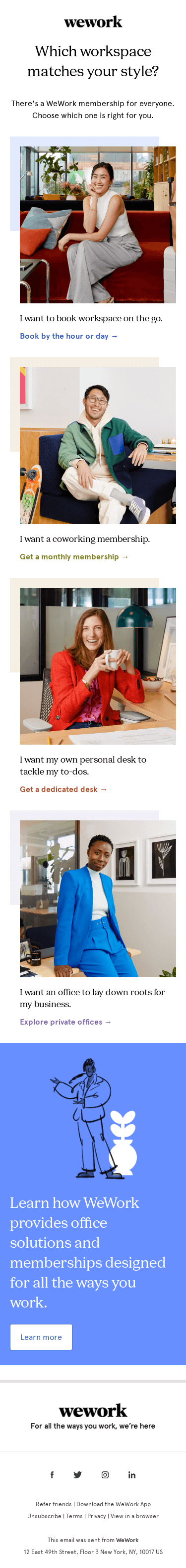 Find space for your working style