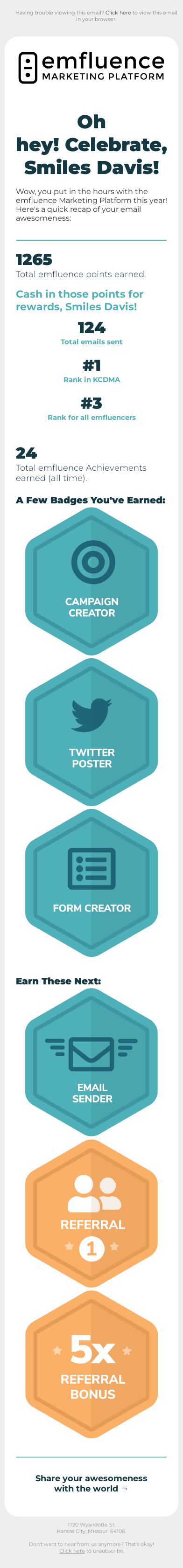 Smiles Davis, see what you've accomplished with emfluence!