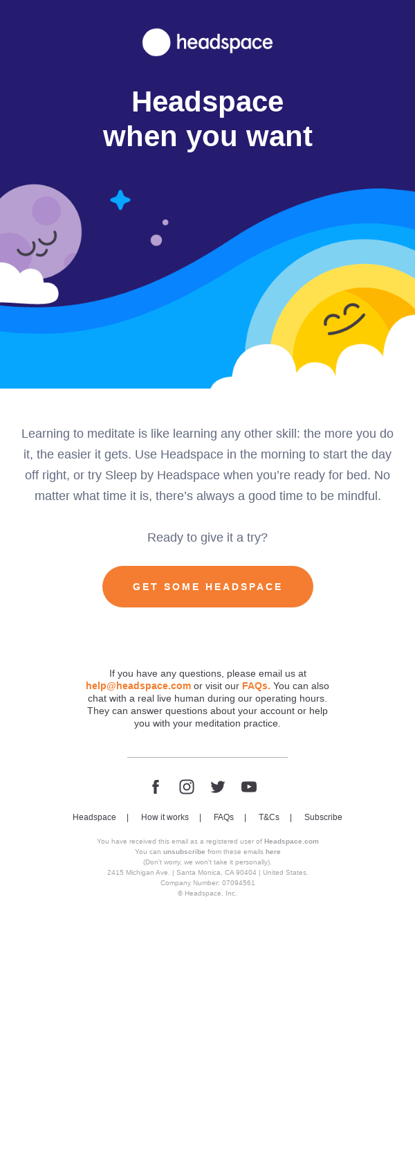 Fit Headspace into any day (or night)