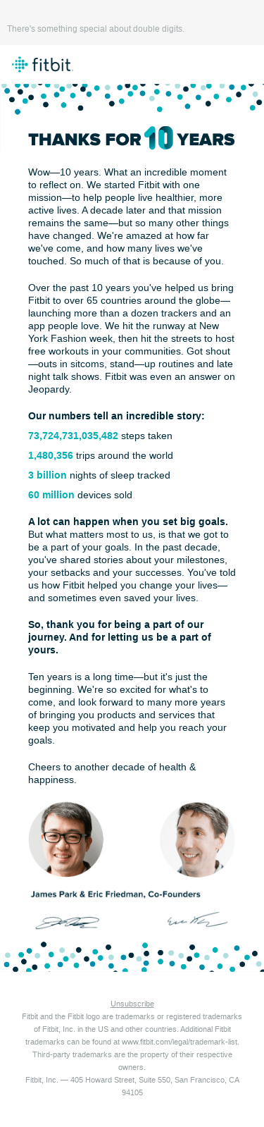 Fitbit is 10: A note from our founders